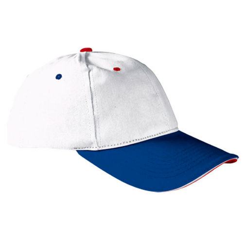 GORRA SANDWICH BLANCO-ROYAL-ROJO ADULTO