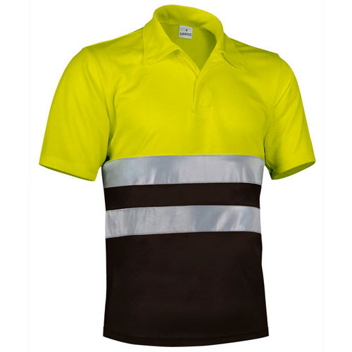 OFERTA POLO A.V. BUILD AMARILLO FLUOR-NEGRO S + REGALO CHALECO REFLECTANTE