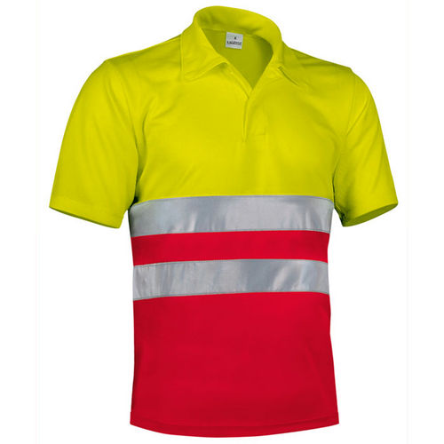 OFERTA POLO A.V. BUILD AMARILLO FLUOR-ROJO S + REGALO CHALECO REFLECTANTE