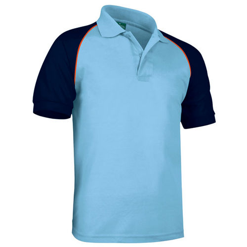 POLO VENUR CELESTE-MARINO-NARANJA XL