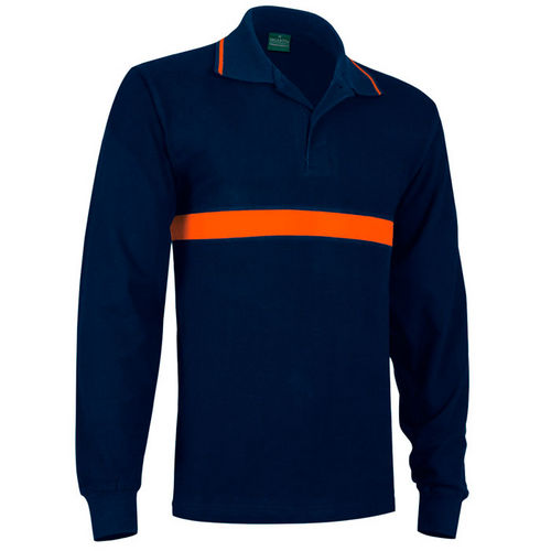 POLO M/LARGA SERVER AZUL MARINO-NARANJA S