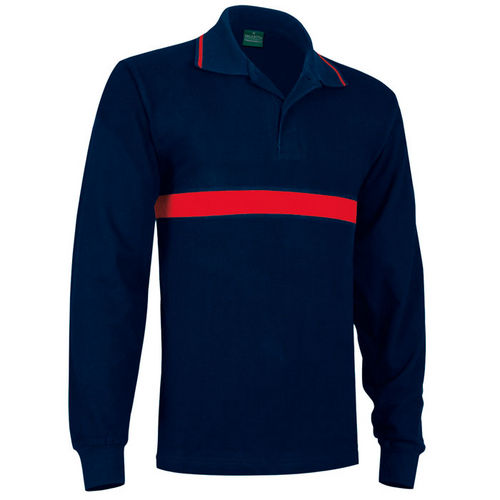 POLO M/LARGA SERVER AZUL MARINO-ROJO S